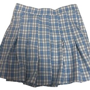 Blue and White Plaid Women's Skirt